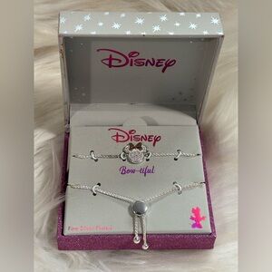 Disney Minnie Silver Charm Bracelet Set NIB